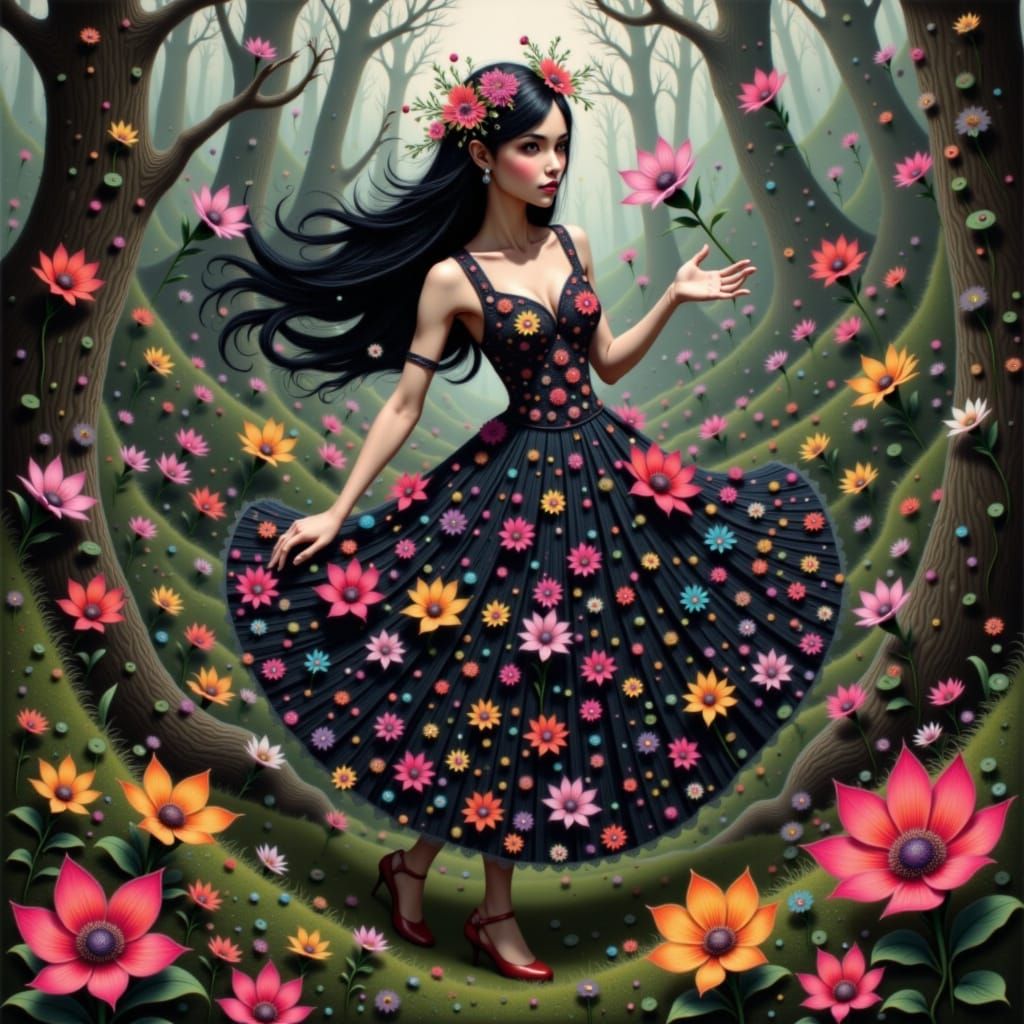 Whimsical Forest Dance in Beatrix Potter Style