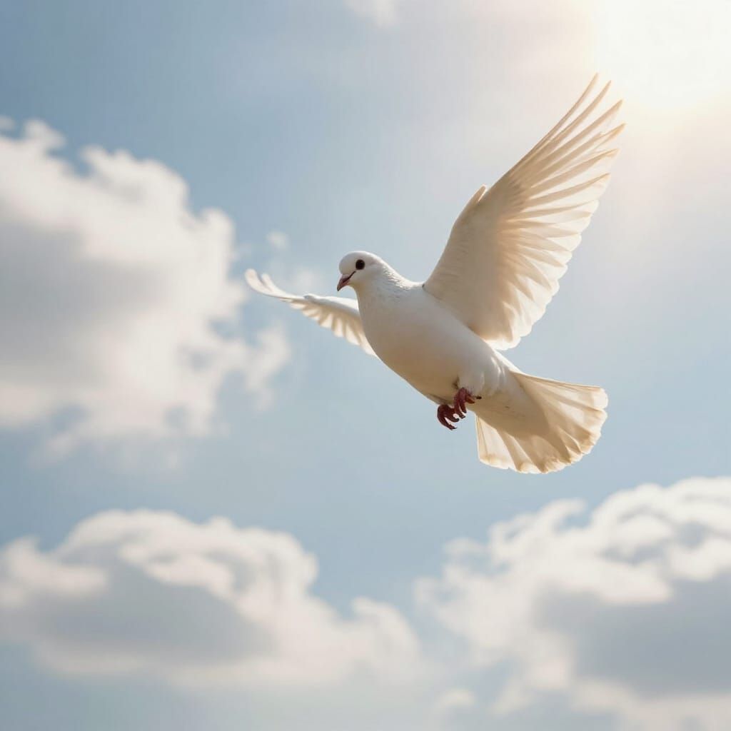 Hopeful Christian Dove Scene in Soft Natural Light
