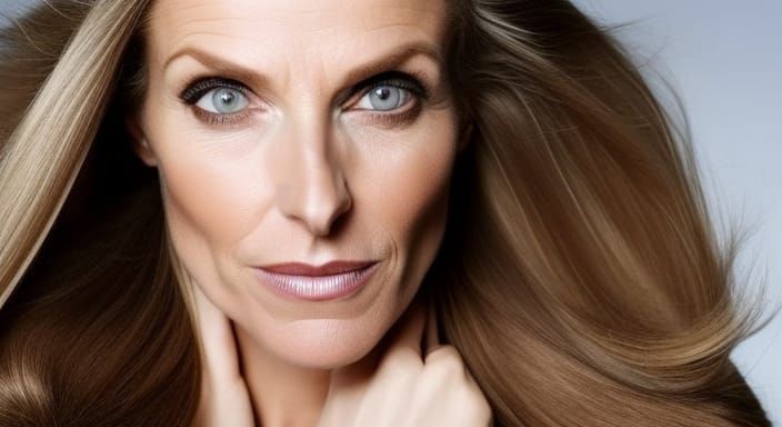 Detailed Portrait of a Woman Looking at Camera