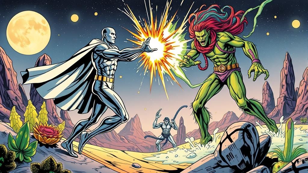 Moon Guy vs Hippy Man: Silver Age Comic Clash