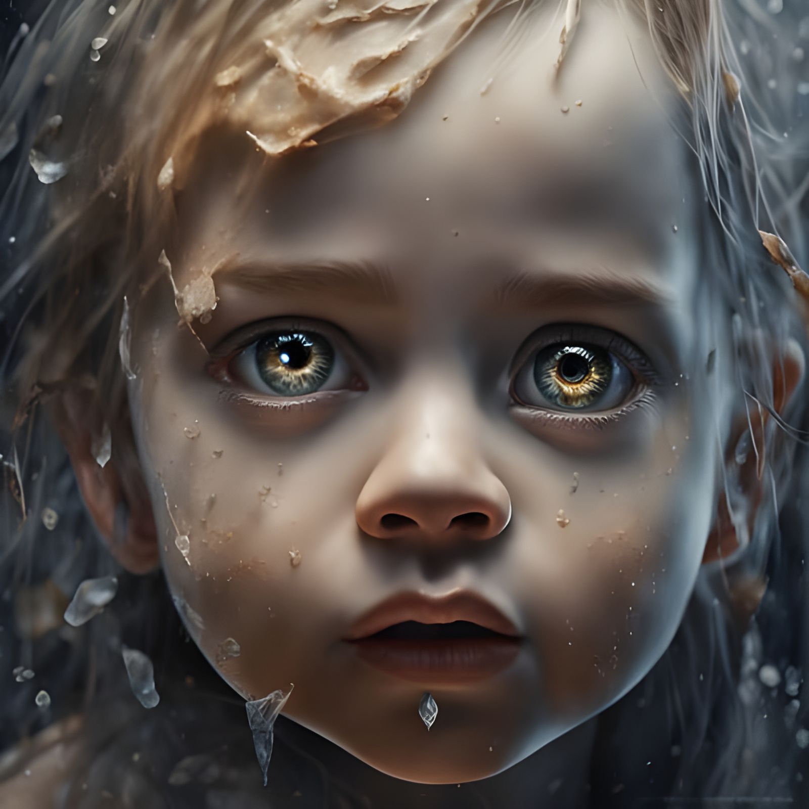 Detailed Oil Painting of Intense, Expressive Eyes