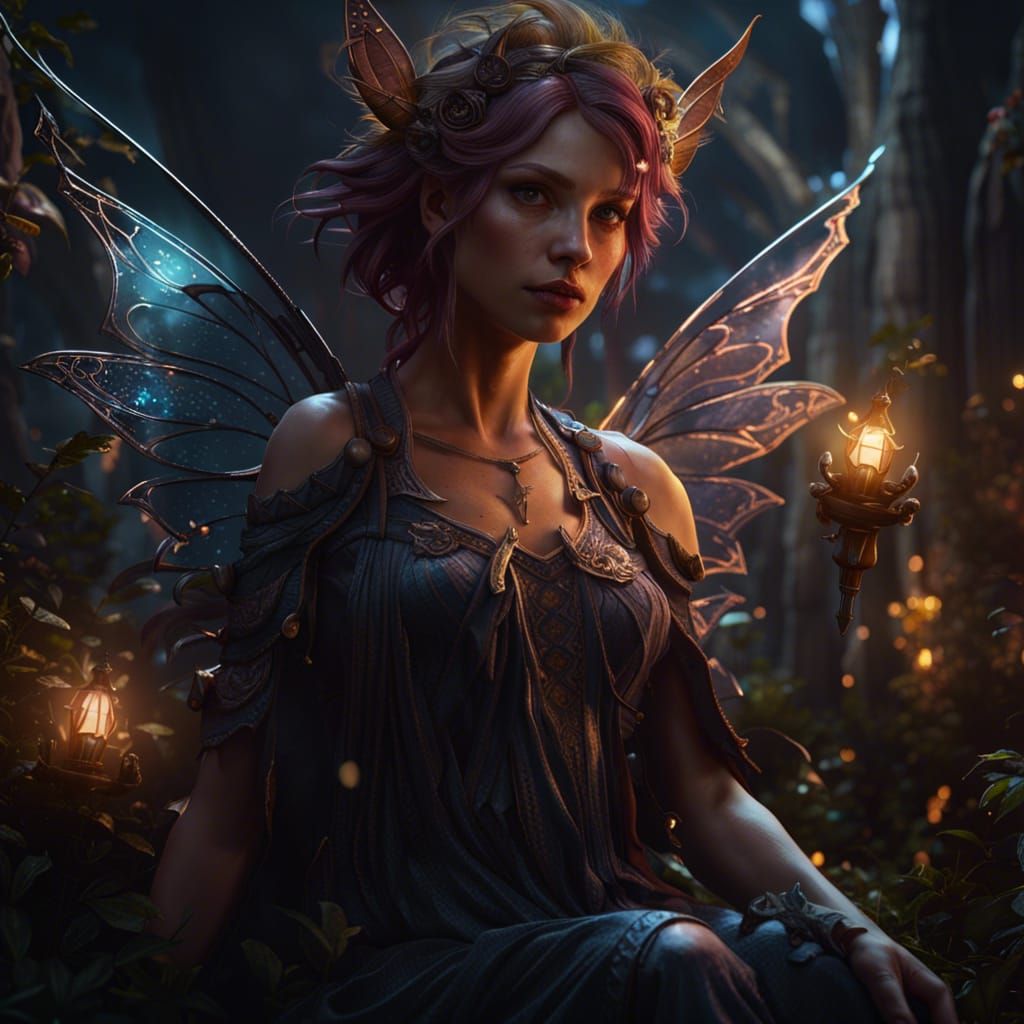 Intricate Dark Fairy Concept Art in 8K