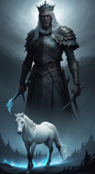 Apocalyptic White Horseman in Hyperrealism Style