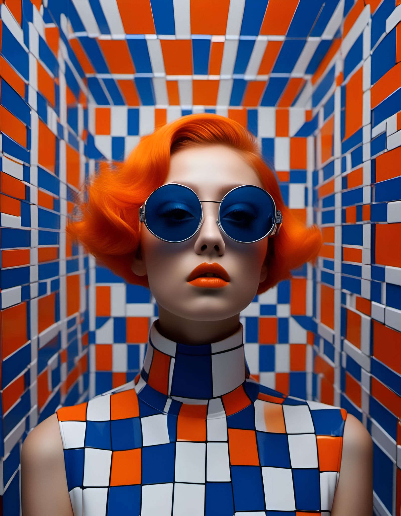 Geometric Woman in Space Age Style