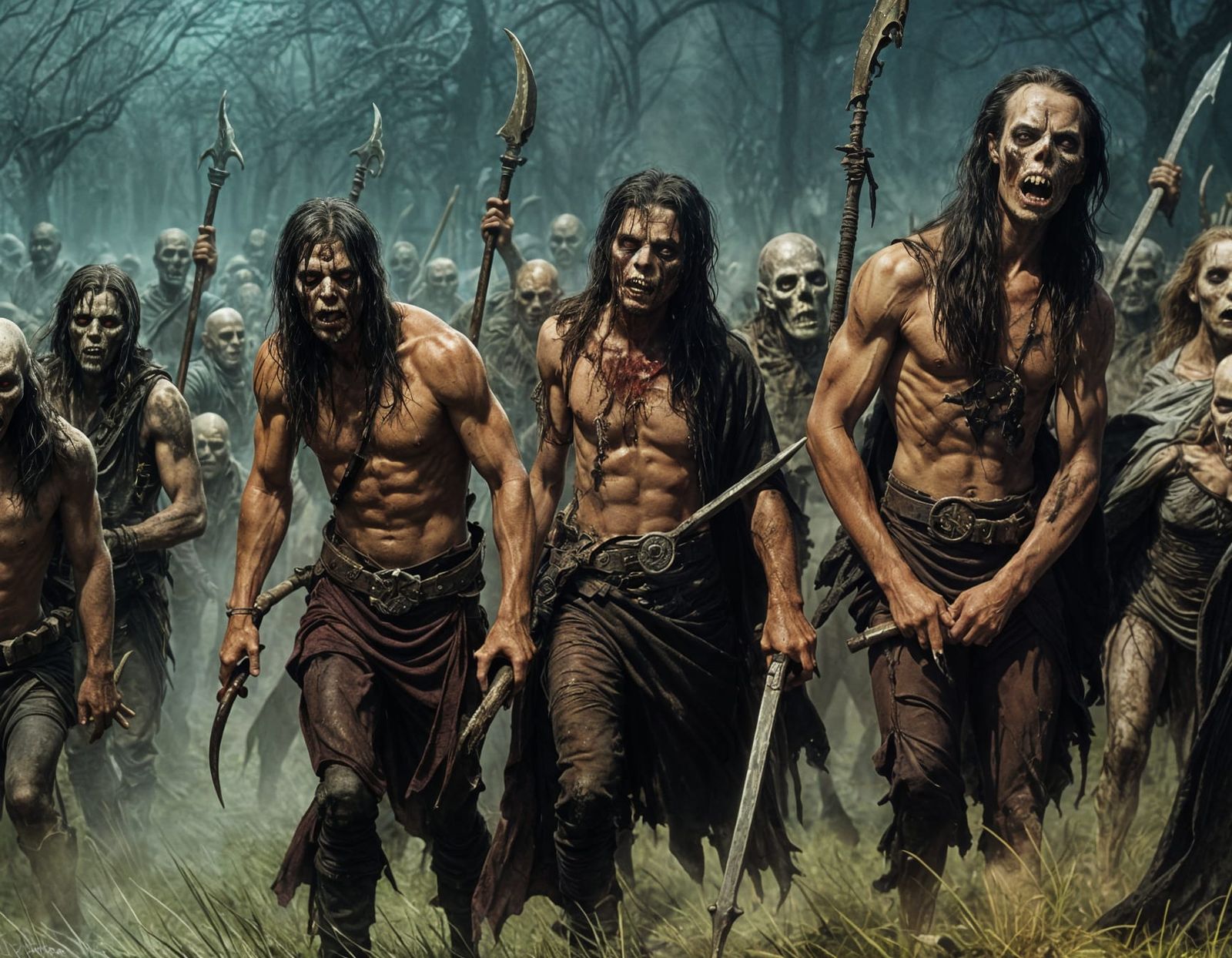 Undead Zombie Warriors March from Graveyard