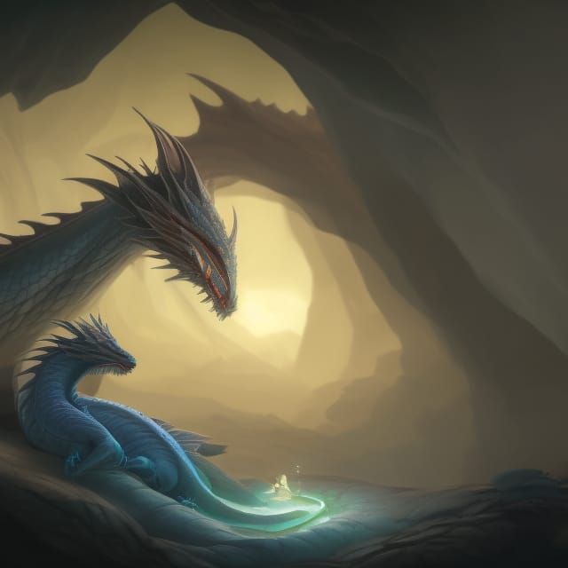 Crystal Cave Dragons: Hyperrealistic Concept Art