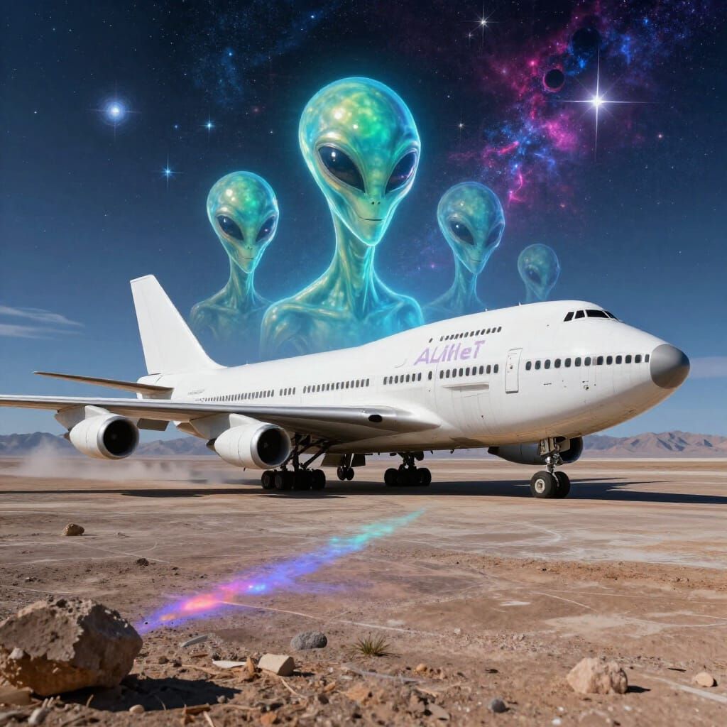 Alien Boarders Land Janet 747 at Area 51