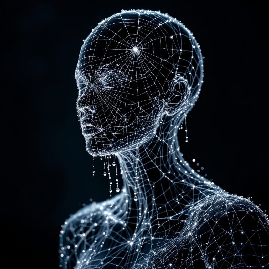 Ethereal Spiderweb Bust in Moonlight