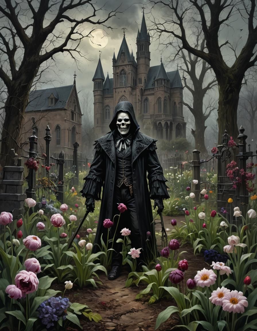 Sinister Gothic Horror Spring Garden