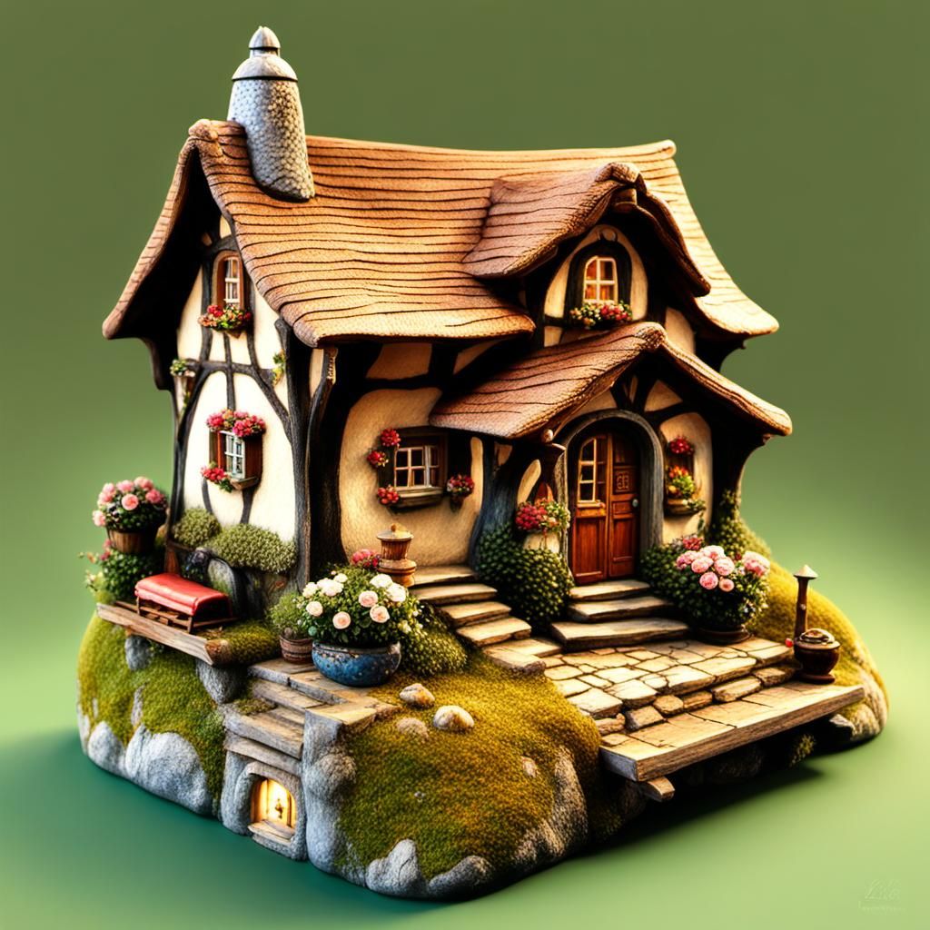Art Nouveau Fairy Tale Miniature Village