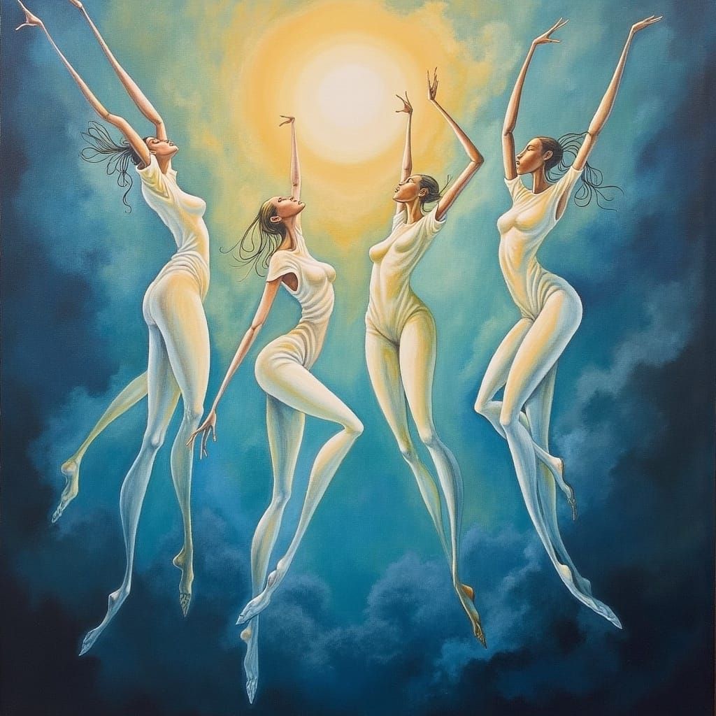 Ethereal Luminescent Entities in Shimmering Aura