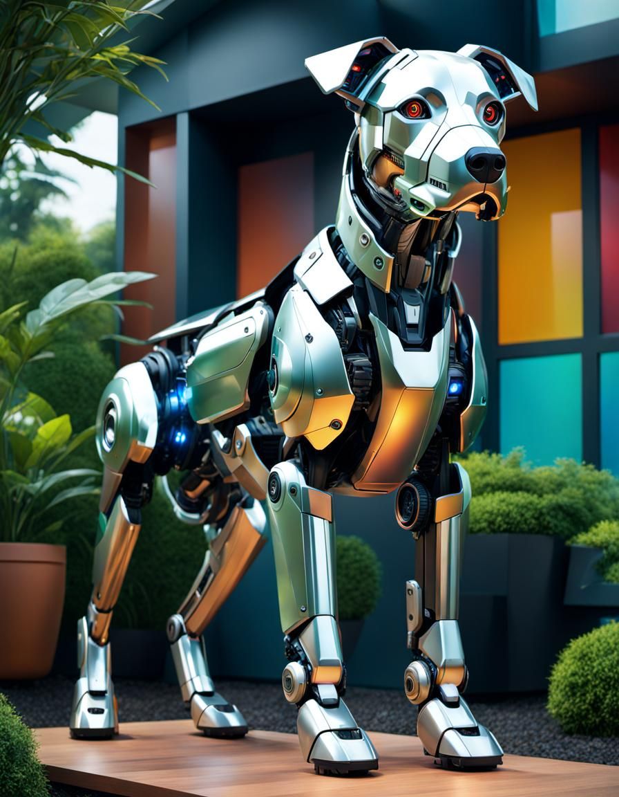 dog with robotic parts