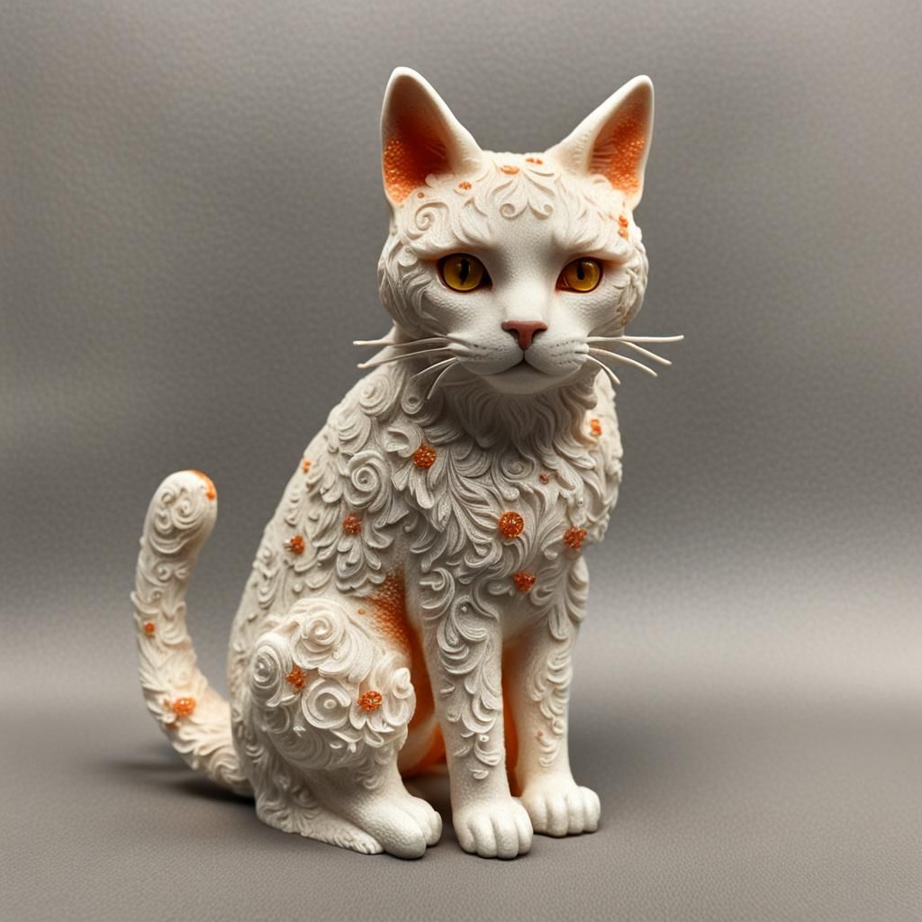 Resin Cast Orange Eyed Cat Inspired by Rebecca Sugar