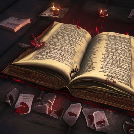 Bloody Necronomicon in Ghostly Library, Unreal Engine