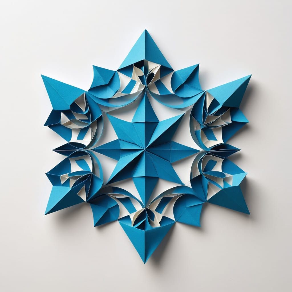 Ethereal Origami Castle in Vibrant Papercraft Detail