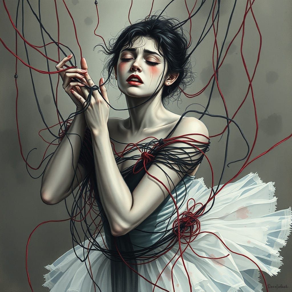 Ethereal Ballerina Trapped in Dreamscape