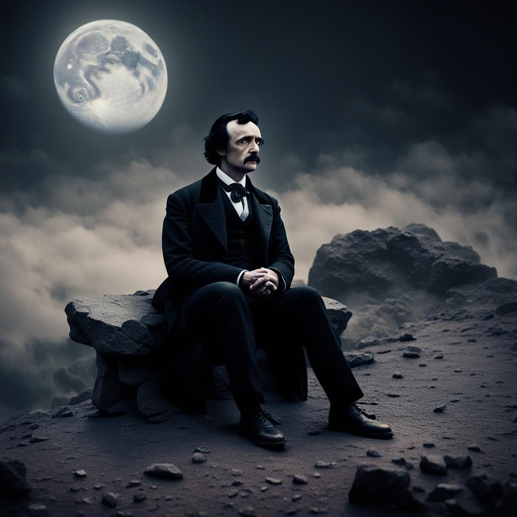 Edgar Allan Poe on the Moon in Dark Romanticism
