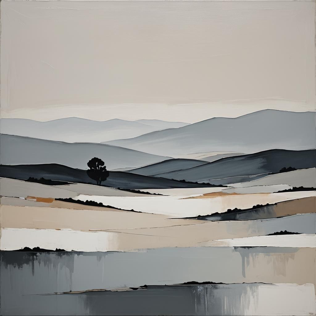 Minimalist Abstract Landscape in Muted Tones
