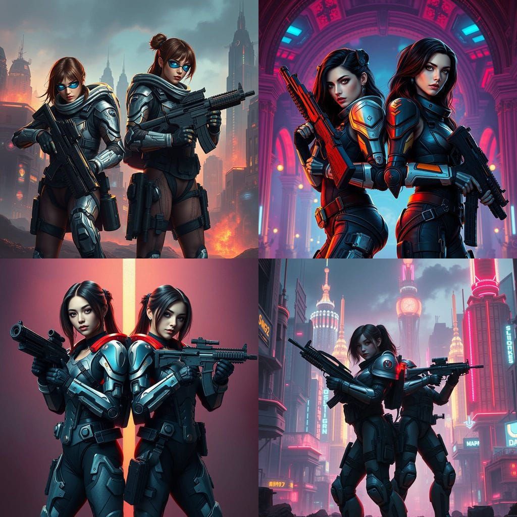 Ethereal Sci-Fi Warriors in a Fantastical Landscape