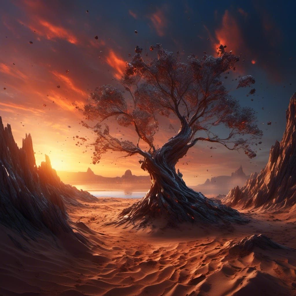 Glowing Seedling on World's Edge in Fantasy Art