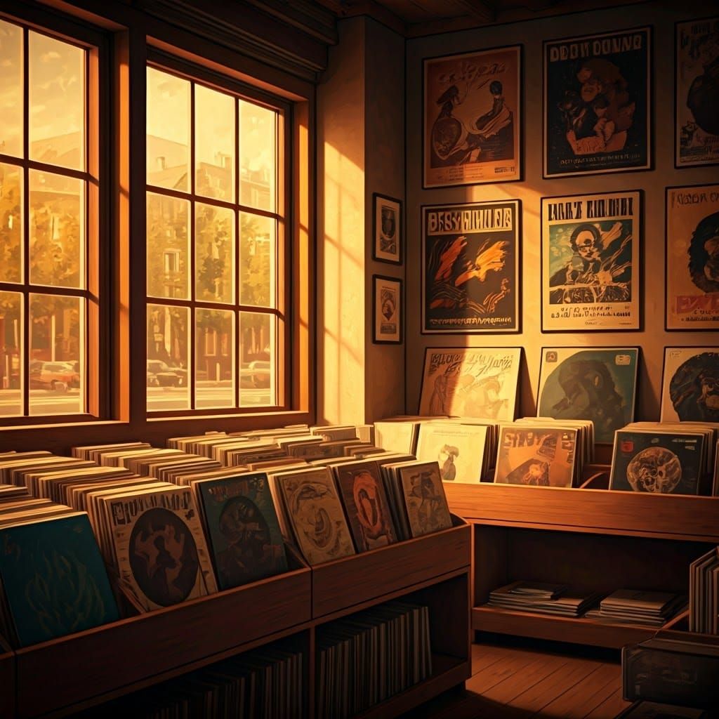 Vintage Vinyl Haven in Soft Focus