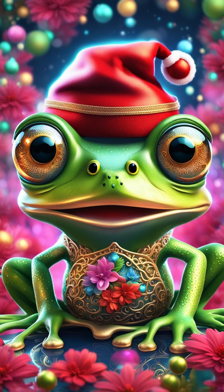 cute 3D surreal image of a colorful magical charming New Yea...