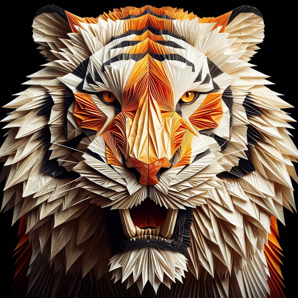 Majestic Tiger Iris Folding Origami Masterwork