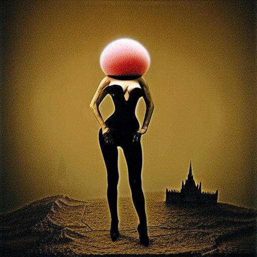 Gothic Sepia: Futuristic Amanda Lepore Portrait