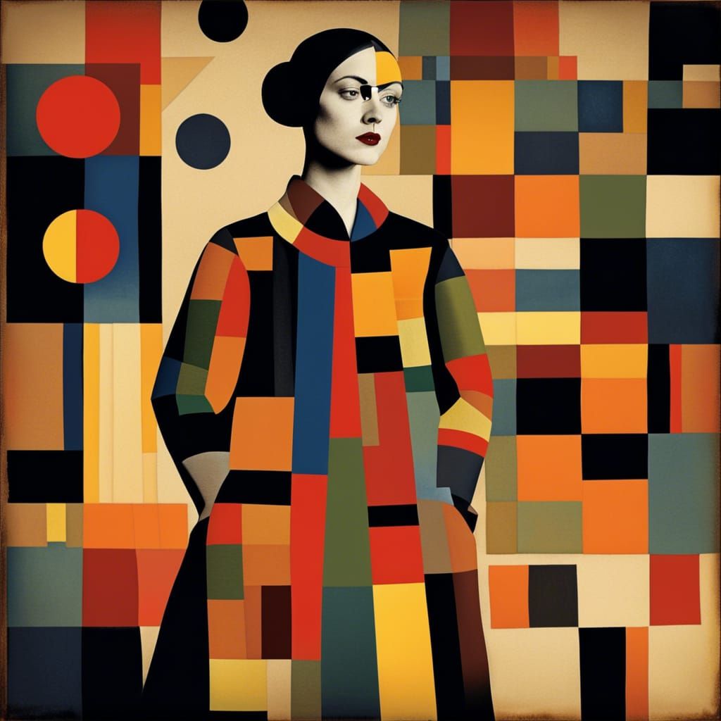 Bauhaus Fashion Portrait Inspired by Klee and Kandinsky