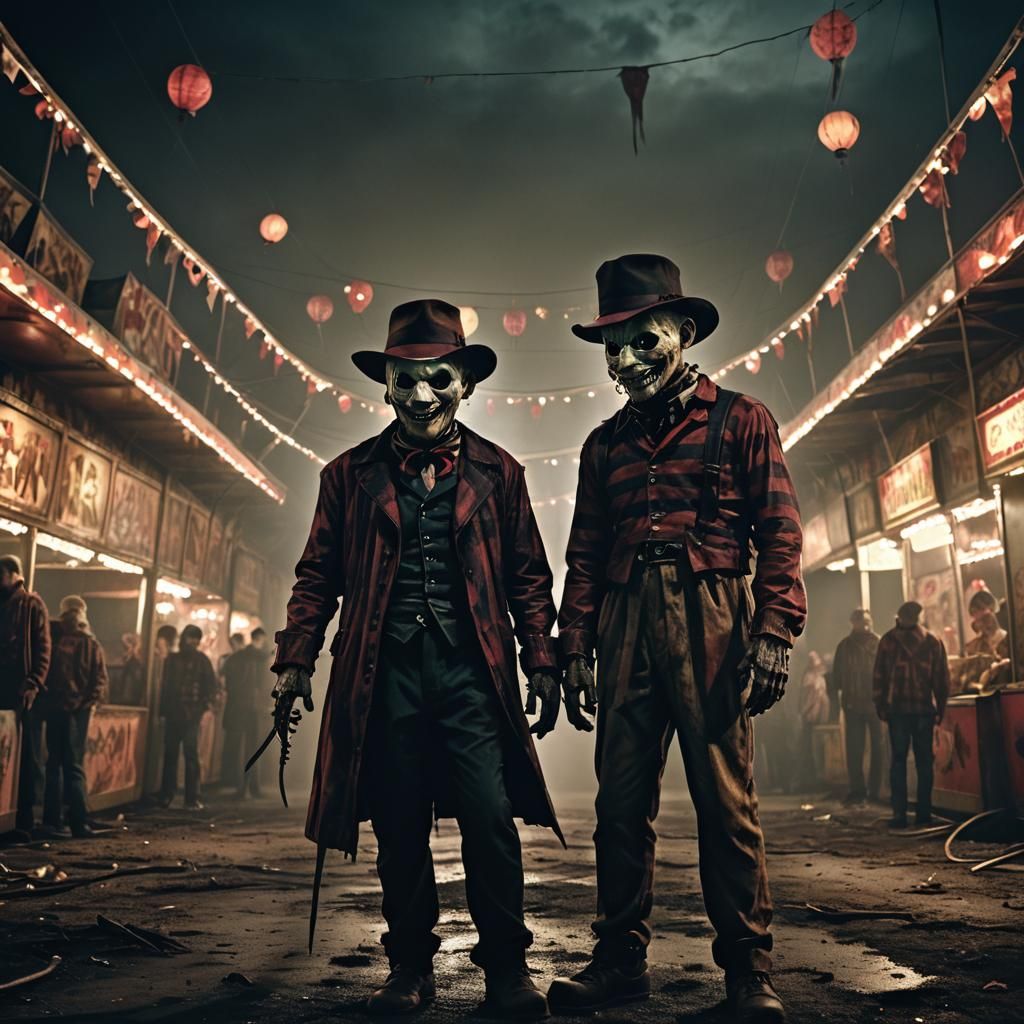 Freddy Krueger and Freddy Fazbear in Dark Carnival