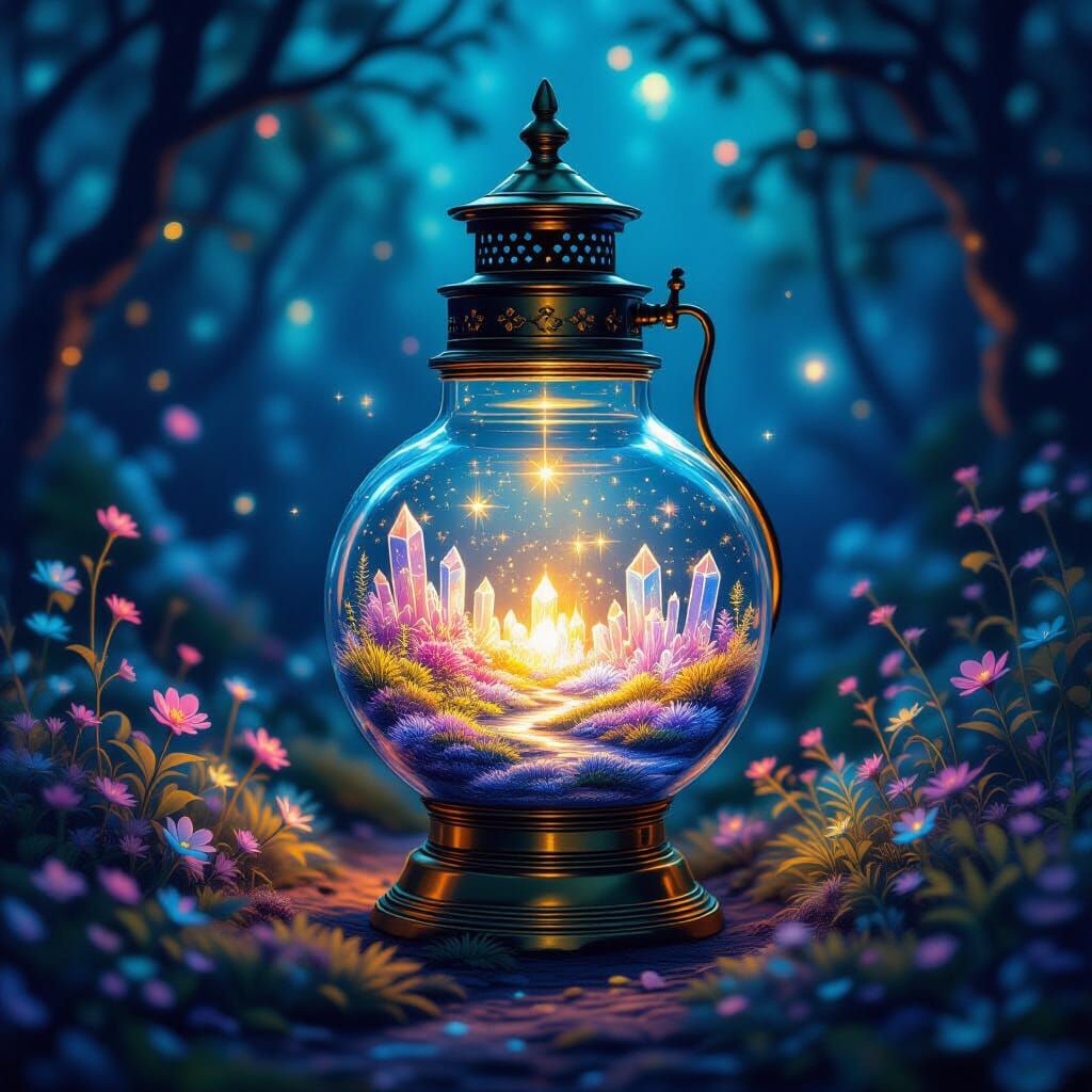 Magical World Inside a Vintage Lamp