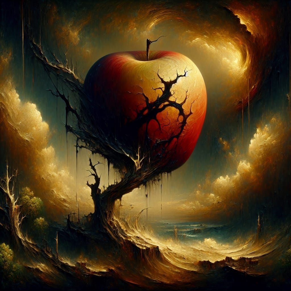 Surreal Dark Masterpiece of the Apple of Discord