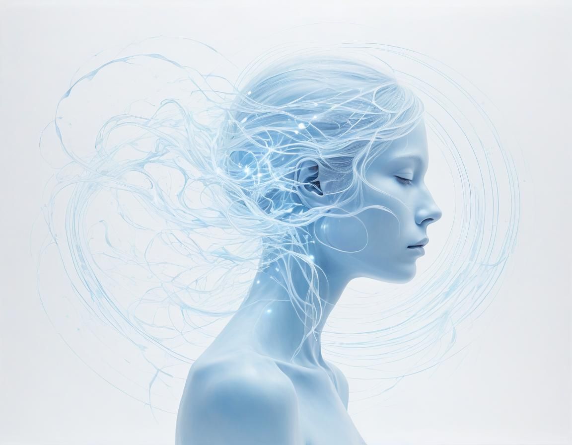 Ethereal Struggle: Jane Jay in Liminal White Light