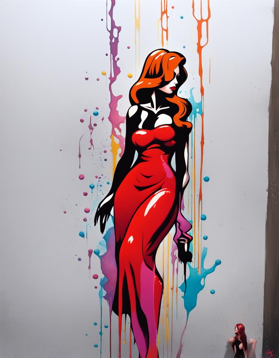 Jessica Rabbit in Graffiti Splash Art Style