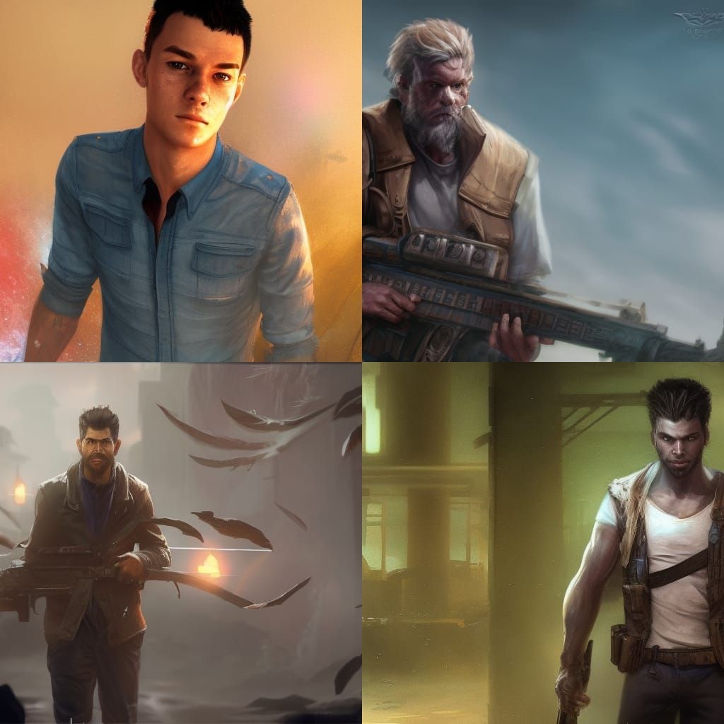 Detailed Portrait with Dynamic Lighting, Art Nouveau Style