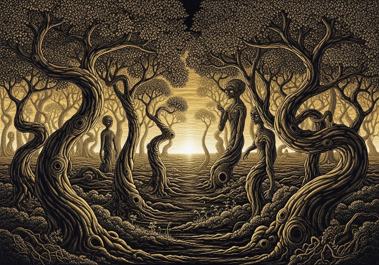 Foggy Negative Space Forest