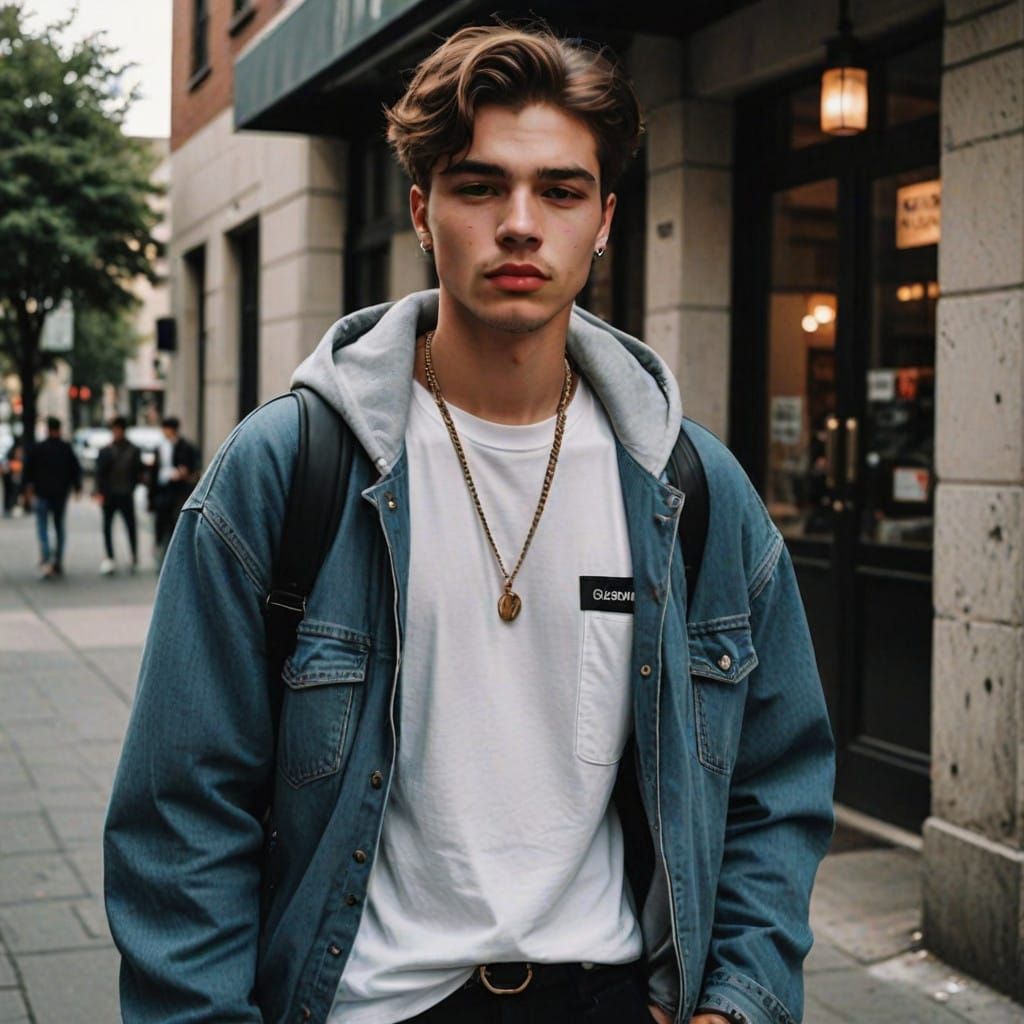 Trendy Young Man in Tumblr Grunge Aesthetic