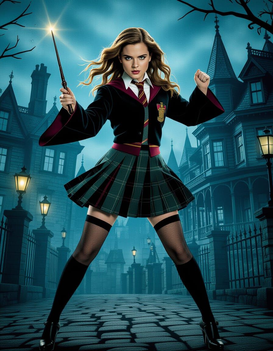Hermione Granger Pin-Up in Gothic Setting