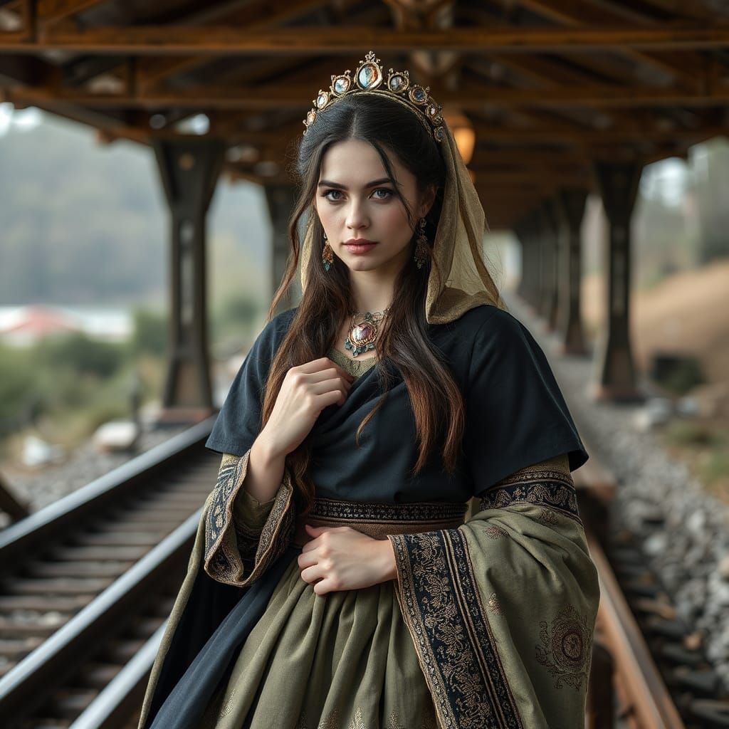 Hera, Queen of the Gods, in Detailed Matte Painting Style