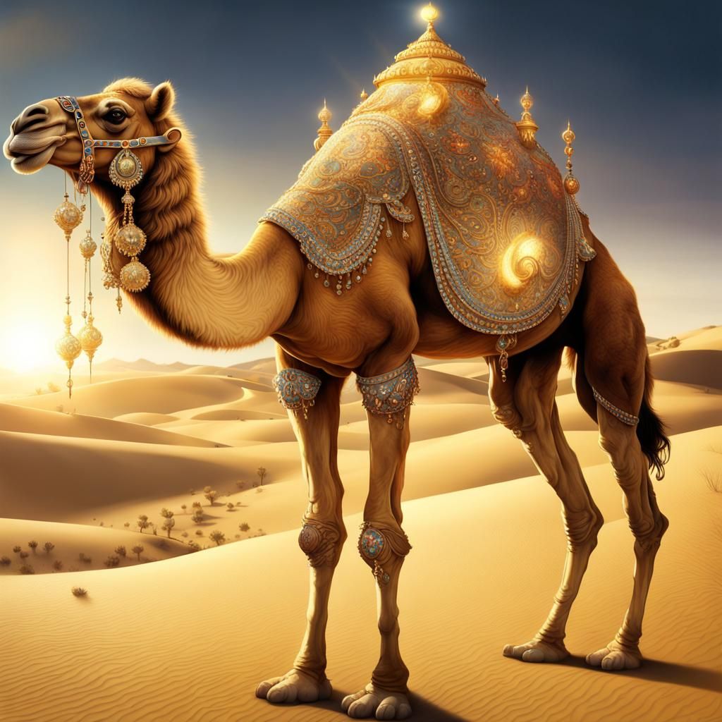 Magical Golden Camel Guardian of the Desert