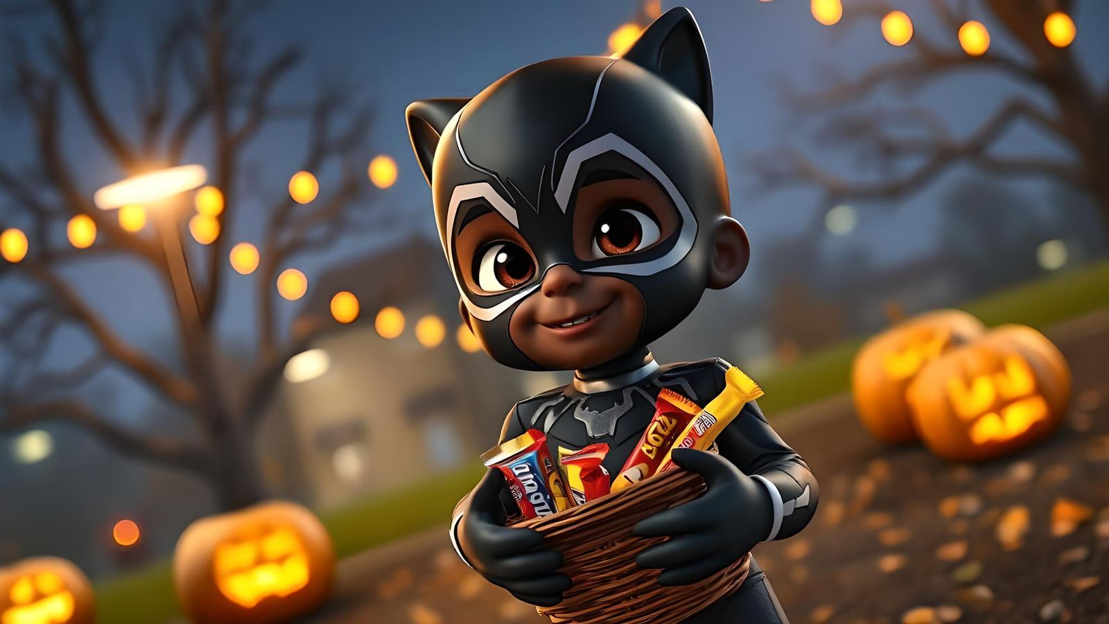 Black Panther Toddler Trick-or-Treats in Cartoon CGI