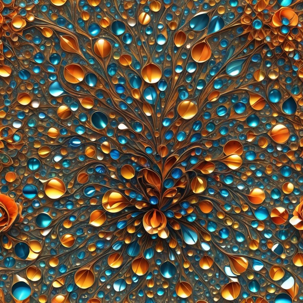 Magical Origami Flower in Glass, Macro Digital Art