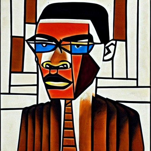 Egyptian Cubism Portrait of a Leader
