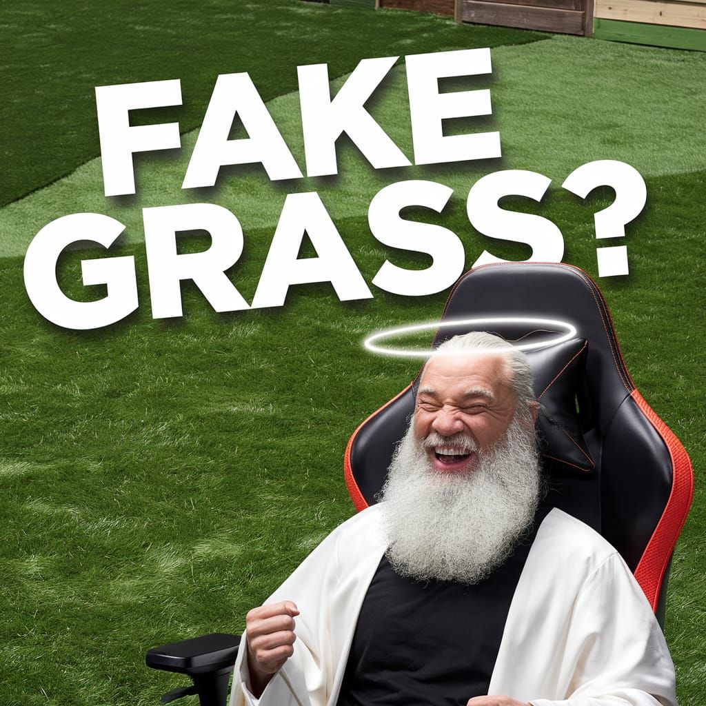 God Laughs at Fake Grass: YouTube Thumbnail