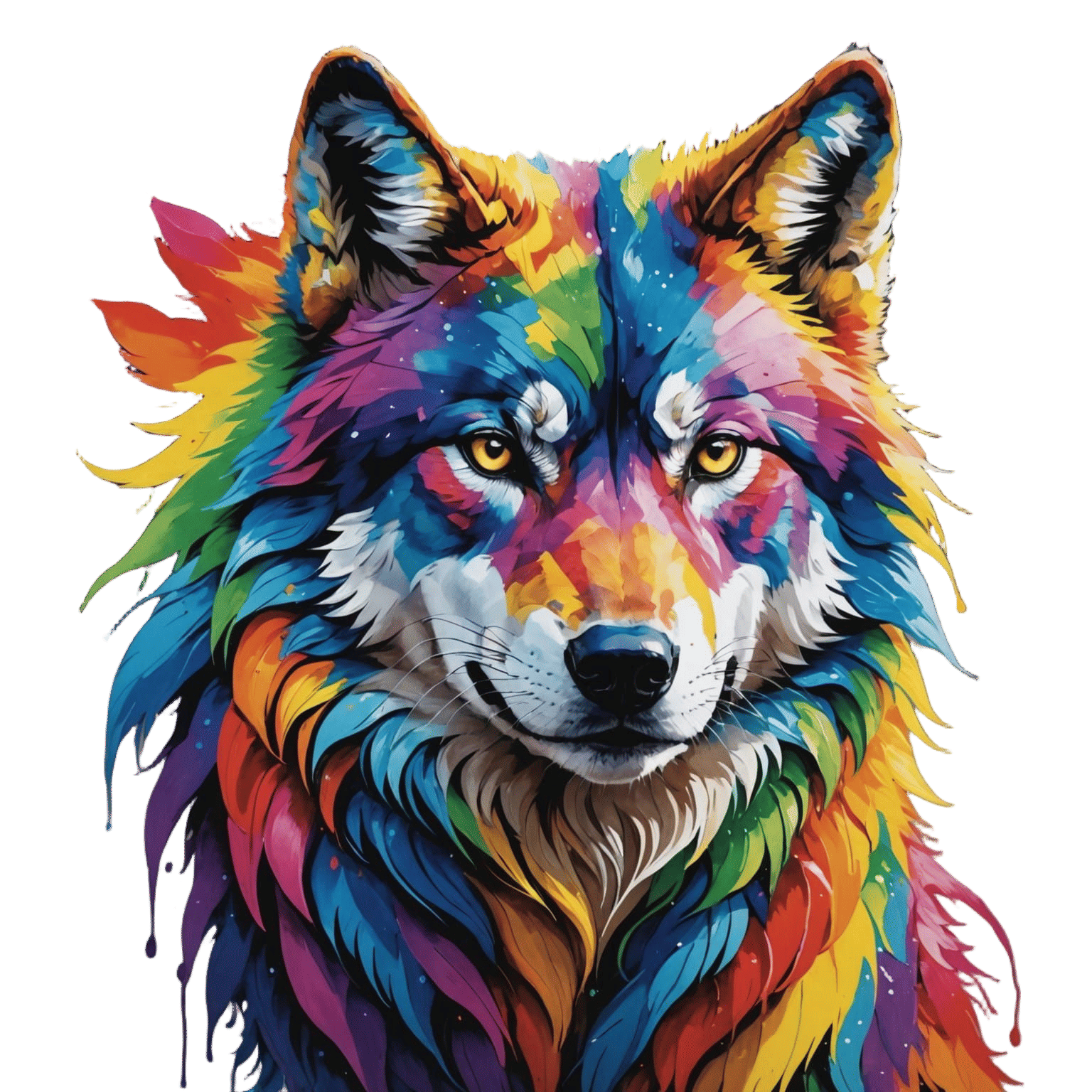 Rainbow Wolf Generated by AI