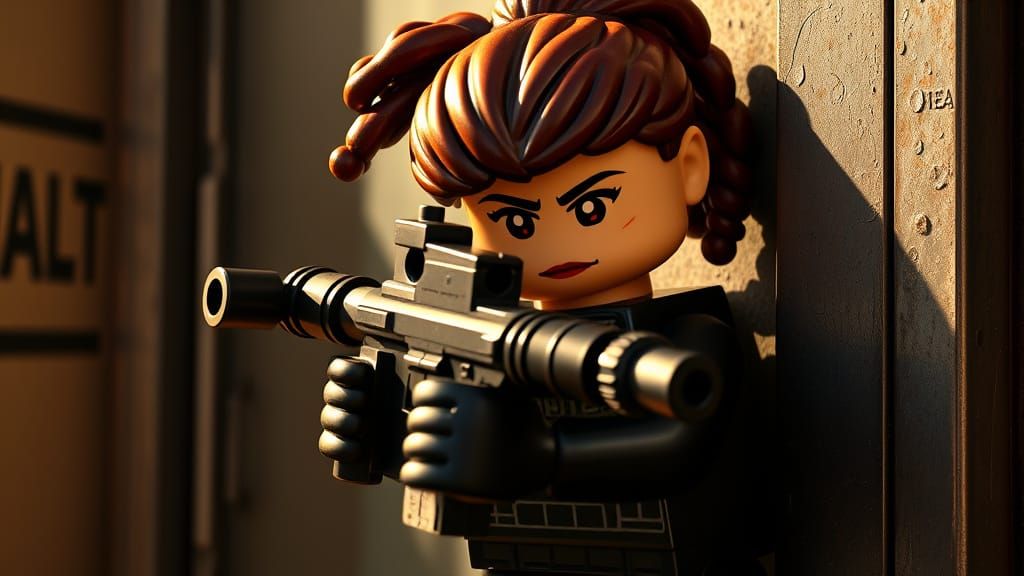 LEGO SWAT Girl in Tactical Gear, Ready to Bust Down a Door