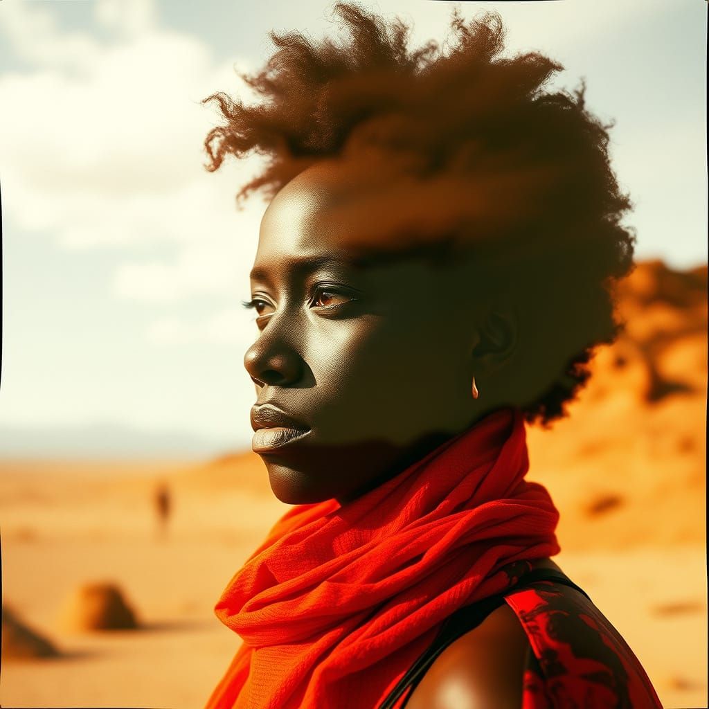 Dreamlike Double Exposure in Vibrant, Surreal Colors