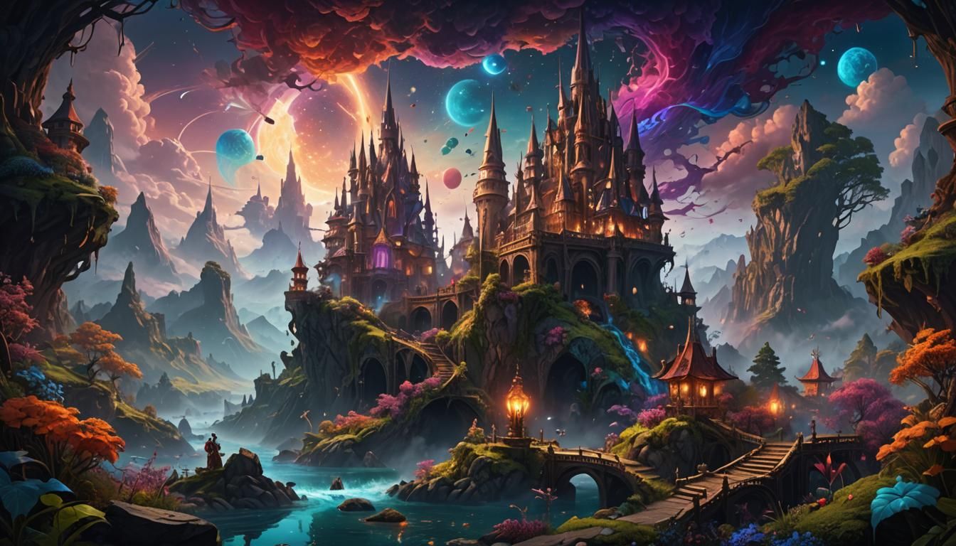 Fantastical Dreamscape in Vivid Digital Painting
