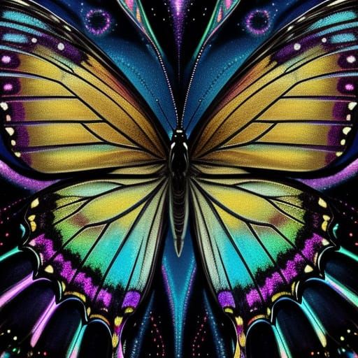 Surreal Butterfly Portrait in Vibrant Colors