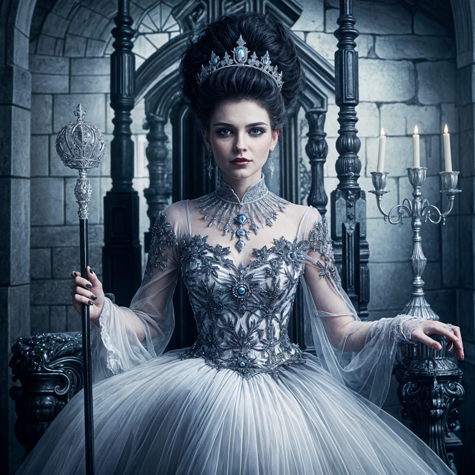 Regal Victorian Queen in Dark Majesty